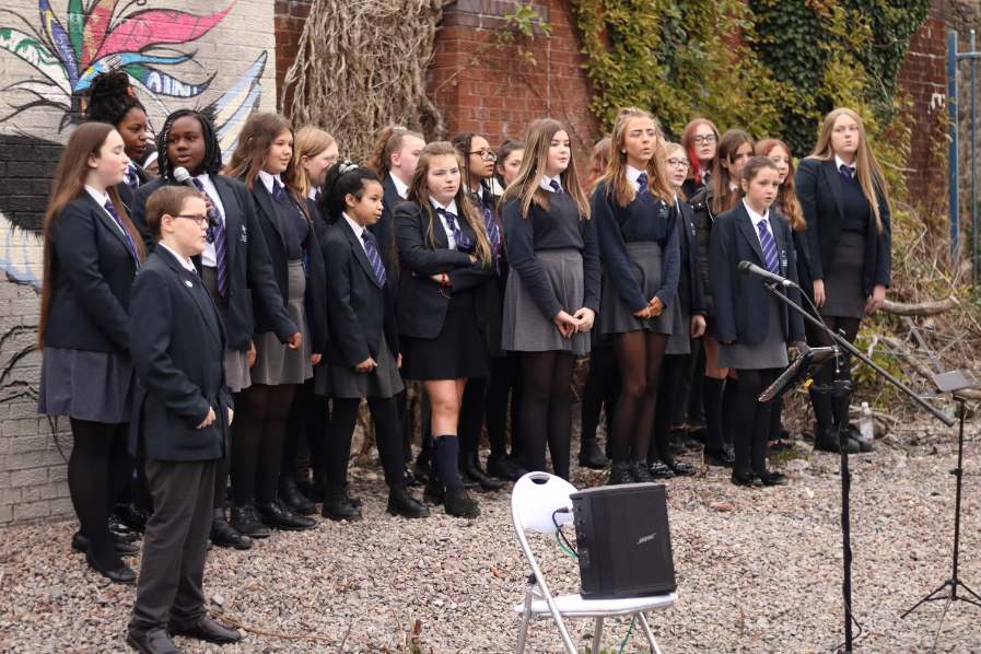 A choir of secondary school pupils